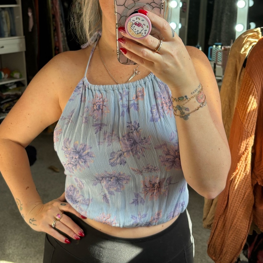 Flower halter top